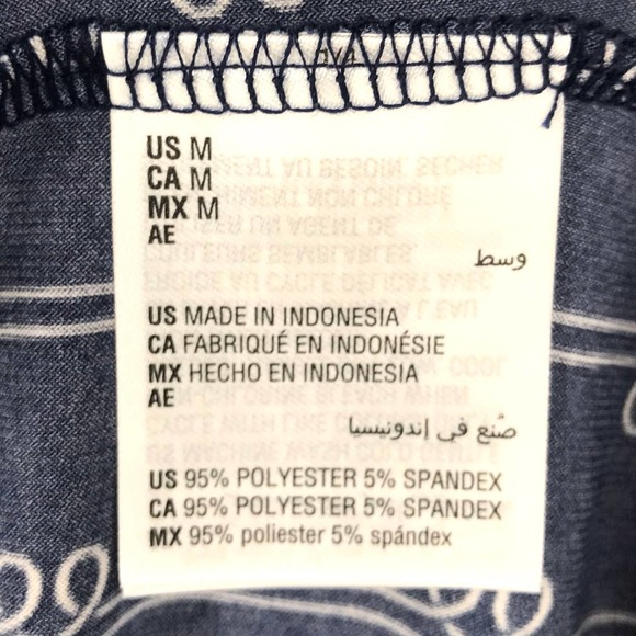 Intrepid Blue Printed Split-Neck Top M - Picture 9 of 10